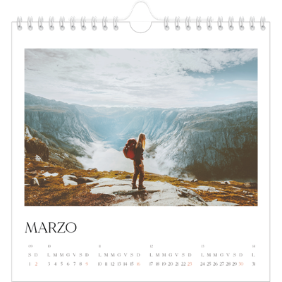 Calendari quadrati — Tramonti e surf [Marzo]