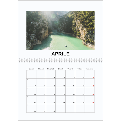 Calendario A4 Doppio — Foto semplice [Aprile]