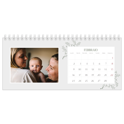 Calendari da tavolo — Fiori disegnati a mano [Febbraio]