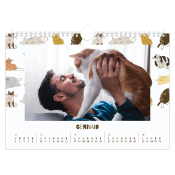 Calendario Fotografico A4 Orizzontale — Gattino giocherellone