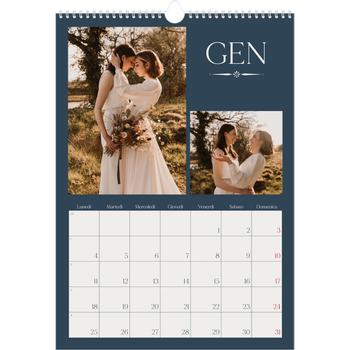 Calendario personalizzato A3 — Ardesia e grazie