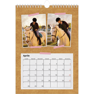 Calendario personalizzato A4 — Nastro adesivo artigianale [Aprile]