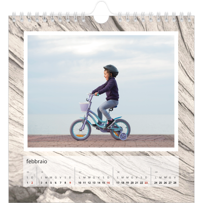 Calendari quadrati — Corteccia d'albero [Febbraio]