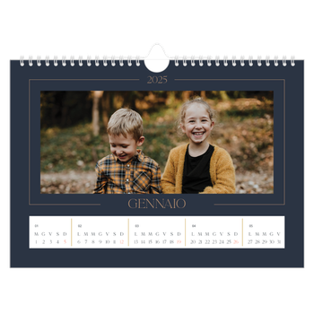 Calendario Fotografico A4 Orizzontale — Blu prussiano