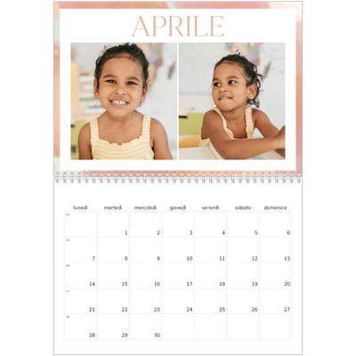 Calendario A4 Doppio — Effetto pennello [Aprile]