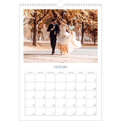 Calendario A3 verticale — Classico cobalto [Gennaio]