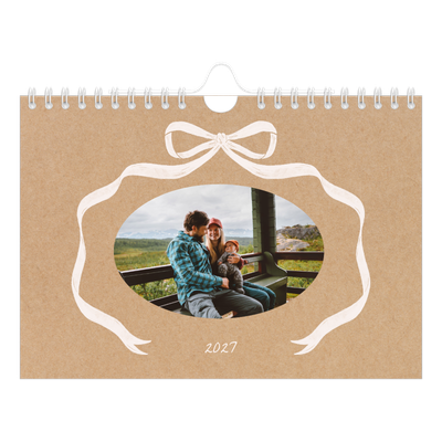 Calendario fotografico A5 — Kraft e fiocco [copertina]