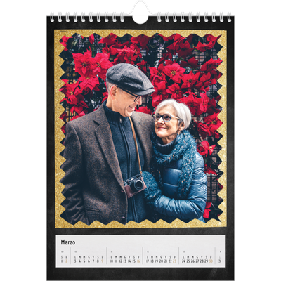 Calendario personalizzato A4 — Cornici dorate [Marzo]