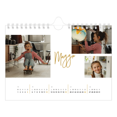 Calendario fotografico A5 — Ghirlanda d'oro [copertina]