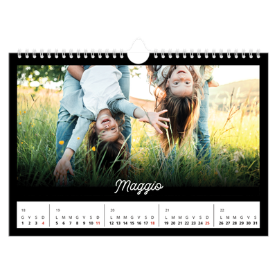 Calendario fotografico A4 — Minimale nero [copertina]