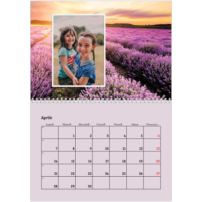 Calendario A4 Doppio — Quattro stagioni [Aprile]