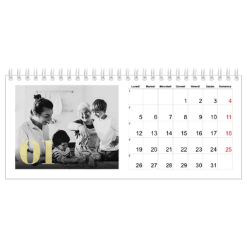 Calendario Fotografico da Tavolo — Grandi numeri luccicanti