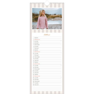 Calendario da cucina  — Scrittura e strisce [Febbraio]