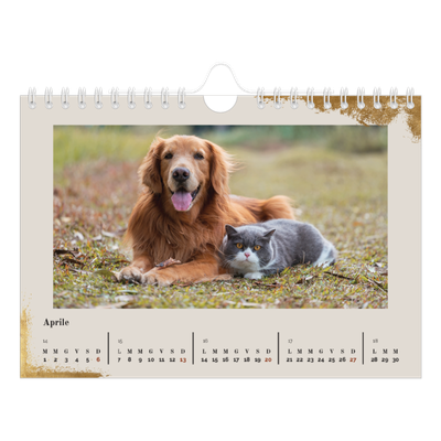 Calendario fotografico A5 — Classic Gold [Aprile]