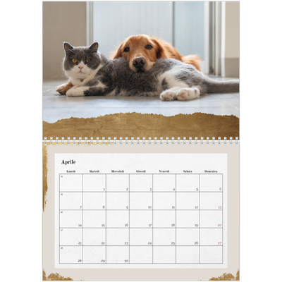 Calendario A4 Doppio — Classic Gold [Aprile]