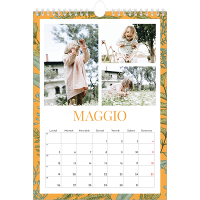 Calendario personalizzato A4 — Carta da parati floreale [copertina]