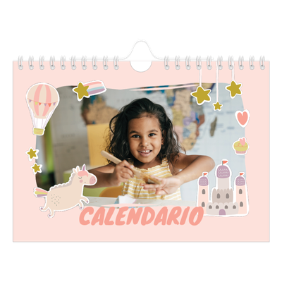 Calendario fotografico A5 — Unicorno arcobaleno [copertina]