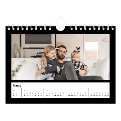 Calendario fotografico A5 — Margine nero [Marzo]