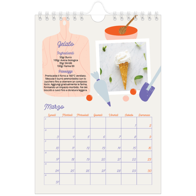 Calendario fotografico A5 — Un anno di ricette [Marzo]