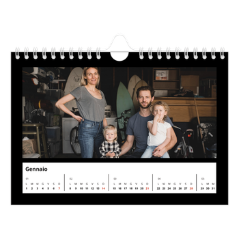 Calendario Fotografico A5 Orizzontale — Margine nero