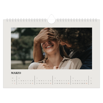 Calendario fotografico A4 — Avorio semplice [Marzo]