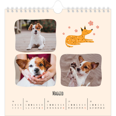 Calendari quadrati — Zampette di cane e scarabocchi [copertina]