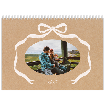 Calendario A4 Doppio — Kraft e fiocco [copertina]