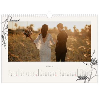 Calendario A3 orizzontale  — Inchiostro e edera [Aprile]