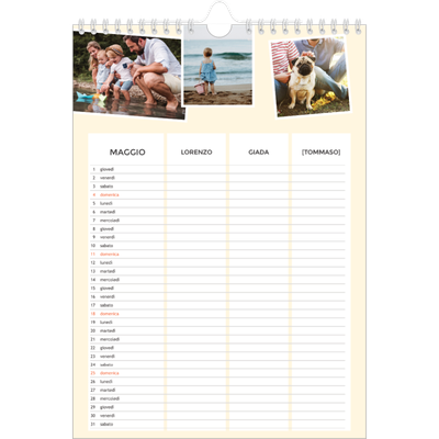 Calendario famiglia A4 verticale — Calendario moderno - Famiglia di 3 [copertina]