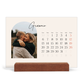 Calendario con supporto in legno orizzontale — Ricordi ad arco