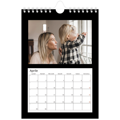 Calendario fotografico A5 — Margine nero [Aprile]