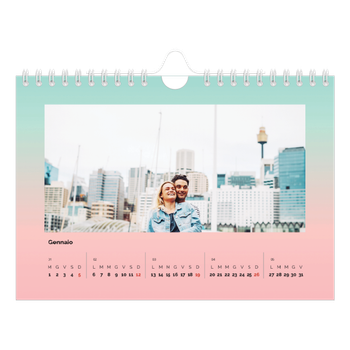 Calendario Fotografico A5 Orizzontale — Tonalità pastello
