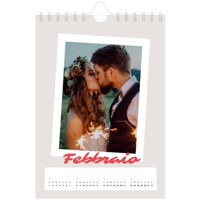 Calendario fotografico A5 — Firmato in cremisi [Febbraio]