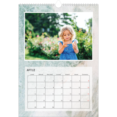 Calendario personalizzato A4 — Sfondi marmo [Aprile]