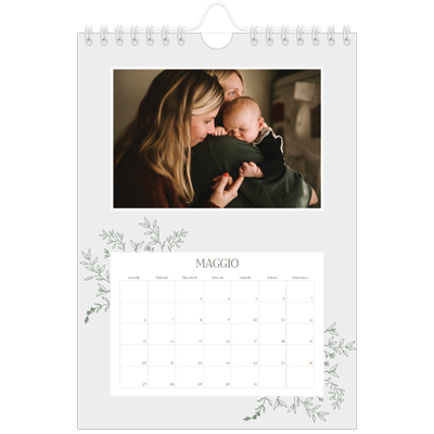 Calendario fotografico A5 — Fiori disegnati a mano [copertina]