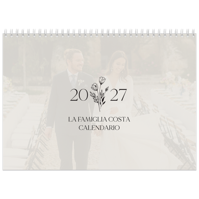 Calendario A4 Doppio — Iniziali in fiore [copertina]