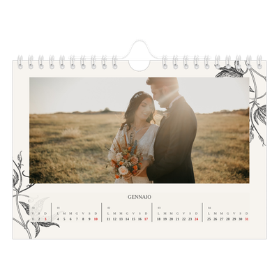 Calendario fotografico A5 — Inchiostro e edera [Gennaio]
