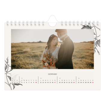 Calendario Fotografico A5 Orizzontale — Inchiostro e edera