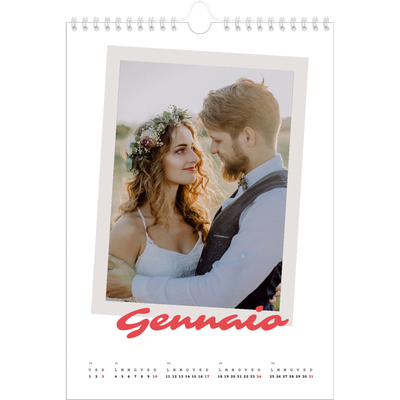 Calendario personalizzato A4 — Firmato in cremisi [Gennaio]