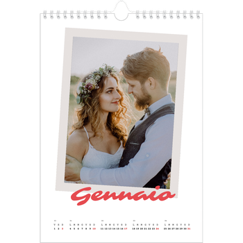 Calendario personalizzato A4 — Firmato in cremisi