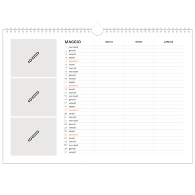 Calendario fotografico A3 — Disegna il tuo prodotto - Famiglia di 3 [copertina]