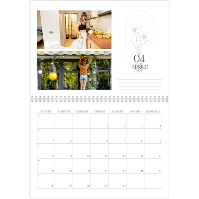 Calendario A4 Doppio — Batanico semplice [Aprile]