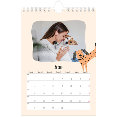 Calendario fotografico A5 — Zampette di cane e scarabocchi [Aprile]