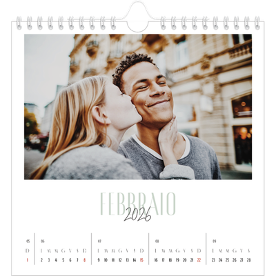 Calendari quadrati — Tipografia mista [Febbraio]