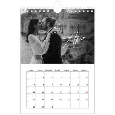 Calendario fotografico A5 — Scrittura elegante [Aprile]