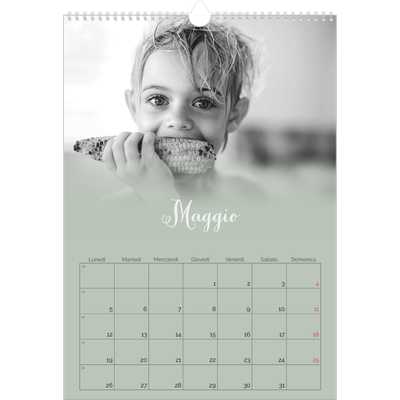 Calendario A3 verticale — Verde nebbioso [copertina]