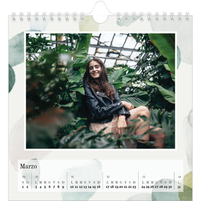 Calendari quadrati — Punti ad acquerello [Marzo]