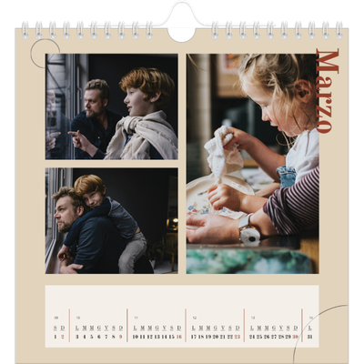 Calendari quadrati — Testo asimmetrico [Marzo]