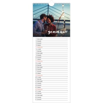 Calendario da cucina (15 x 40 cm) — Scrittura semplice