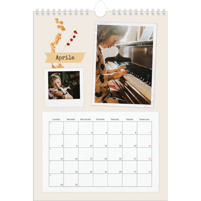 Calendario personalizzato A4 — Scrapbooking vintage [Aprile]